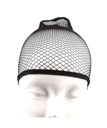 3 pieces of elastic network network wig cap open end wig cap stretchy hair network breathable dome cap for at home hairdresser hairstyling accessories black