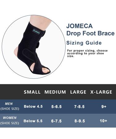 JOMECA Drop Foot Brace with Arch Support | Adjustable AFO for Walking | Medical Grade Orthosis Brace for Lower Limb Instability | MS, TBI, Stroke, Cerebral Palsy, Fracture Relief (Left X-Large) - Buy Online on GoSupps.com