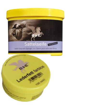 Bense u. Eicke B & E saddle soap with sponge 250 ml + leather grease 100 ml colorless leather care set