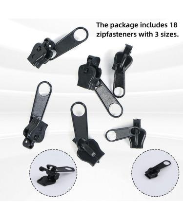Mqlsaeri Zipper Slider Replacement - 18 Pack Removable Zipper Pulls for Jackets Backpacks & Suitcases - Black - Buy Online on GoSupps.com