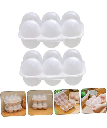 2pcs Portable Egg Box Fridge Plastic Bin Organizer Egg Holder Dispenser for Refrigerator Egg Grid - Buy Online on GoSupps.com