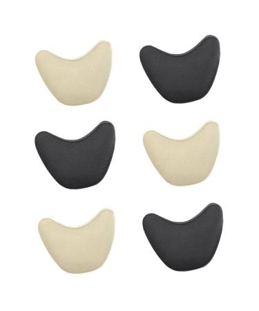 NOLITOY 6 Pair Toe Infilled Pad Womens Block Heels Non Shoe Grips Shoes Accessories High Heel Pad Shoe Pads Tail Docking Bands Protective Shoe Toe Pad Double-Sided Tape Big Shoes Adjust