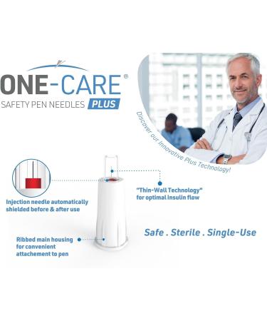 ONE-CARE Plus Safety Pen Tips 30G x 5mm - Universal Comfort Design Box of 100 | International Shipping Available - Buy Online on GoSupps.com