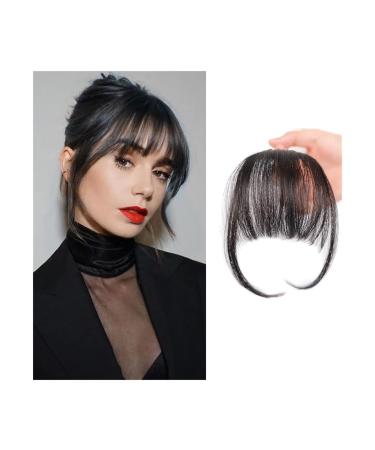 Bangs Fringe Bangs Synthetic Hair Extensions Clip in Bangs Short Straight Hairpiece Front Neat Bang Two Side Mini Hair Bangs Bangs Hair Clip(2) 8inches 2