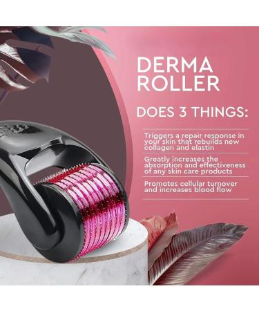 Derma Roller 540 Titanium Needles Derma for Face and Skin Care Stimulate Beard and Hair Growth Microneedle Roller (0.5mm) - Buy Online on GoSupps.com