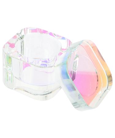 Healeved Nail Art Brush Cup Nail Dish Cup Manicure Art Dish Nail Cups Nail Cup with Lid Glass Nail Dish Acrylic Nail Supplies Glass Dish for Acrylic Nails Crystal Glass Square Bowl 5.70X5.40X5.40CM As Shown