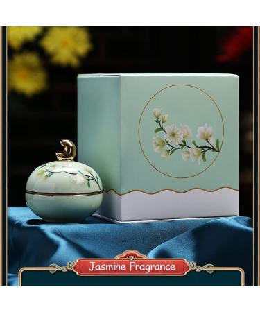 Solid Perfume Floral Scent Fragrance All Natural Ancient Chinese Palace Craftsmanship for Women Girls Long Lasting Travel Friendly with Delicate Ceramic Jar Gift Box (Green) - Buy Online on GoSupps.com