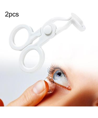 Sharplace 2-Piece Eye Care Contact Lens Inserter - Eyelid Stretching Tool for Outdoor Activities - Convenient Carrying Aids in White - Buy Online on GoSupps.com