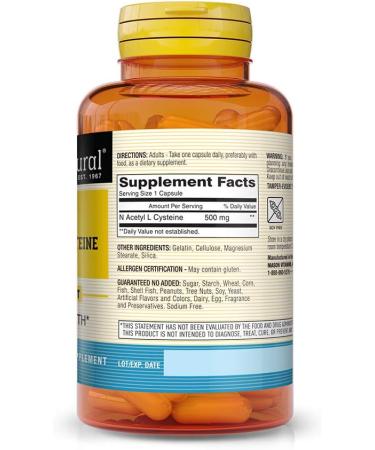 Mason Natural NAC N-Acetyl L-Cysteine 500mg - Immune Boosting & Cellular Health Support - 120 Capsules (2 Packs - Buy Online on GoSupps.com