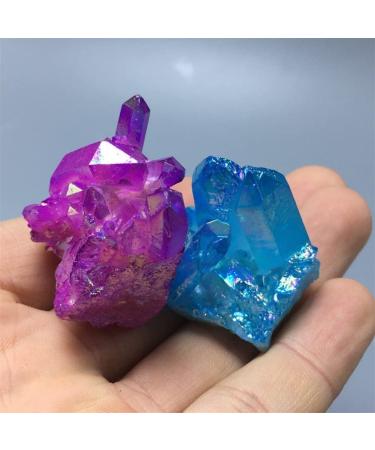 Natural Crystal Rough 2pcs Rainbow Titanium Bismuth Silicon Cluster Aura Quartz Crystal s - Buy Online on GoSupps.com