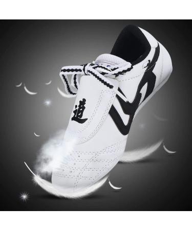 DAYISS Martial Arts Taekwondo Shoes - Unisex Lightweight Sport Sneakers for Children and Teens - Black Stripes, Size 3.5 Big Kid - Buy Online on GoSupps.com