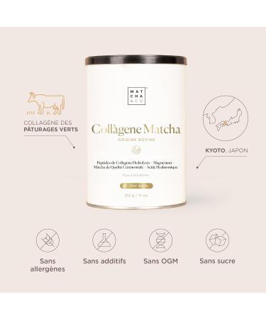 Collagen with Magnesium Matcha Tea & Hyaluronic Acid Joints Skin & Nails 300g Matcha Collagen Powder Gluten Free No Added Sugars & GMO Free Keep Your Body Healthy - Buy Online on GoSupps.com