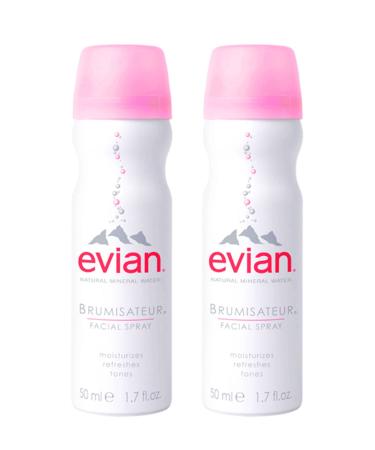Evian Facial Spray Travel Duo 1.7 Fl Oz (Pack of 2)