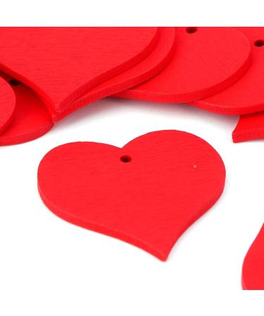 Yousiliang 100 Wooden Heart Slices - Handmade Red Heart-Shaped Pendants for DIY Crafts Wedding Decor & Tinkering - Buy Online on GoSupps.com