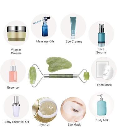 Jade Roller for Face - Gua Sha - Lymphatic Drainage Tool for Face Eye Neck Body - Skin Tightening - Reduces Wrinkles and Fine Lines - Buy Online on GoSupps.com