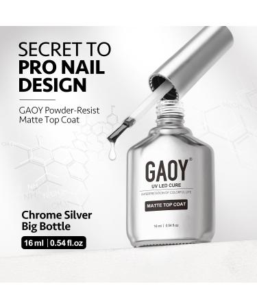 GAOY Matte Gel Top Coat for Long-Lasting UV Gel Nail Art | 16ml Powder-Resist Matte Finish - Ideal for Chrome Powder Painting - Buy Online on GoSupps.com