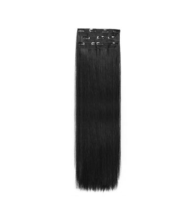 DOCUTE Natural Black Clip in Hair Extensions - 26 Inch Full Head Long Straight Clip Ins for Black Women - Double Weft Thick Hair Classic Pieces - Buy Online on GoSupps.com