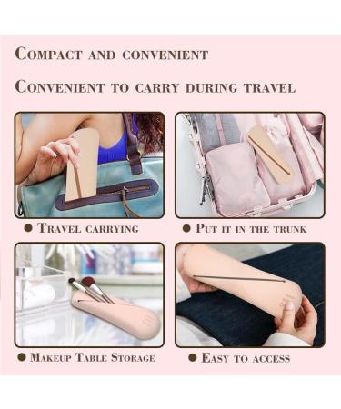 XMASIR Travel Makeup Brush Holder - Portable Silicone Cosmetic Case Bag for Face Brushes - Soft Organizer for Travel (Khaki - Buy Online on GoSupps.com