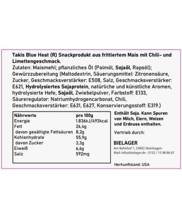  Disaster Takis Blue Heat 92.3 g Takis Hot Chips spicy chili peppers American food container - Buy Online on GoSupps.com