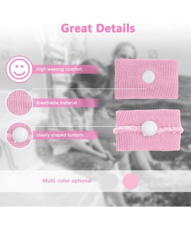 ACWOO Motion Sickness Wristbands - 2 Pairs Anti-Nausea Bands for Kids & Adults | Car & Sea Sickness Relief | Pink & White - Buy Online on GoSupps.com