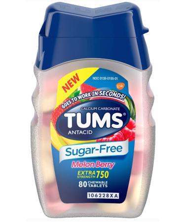 Tums Melon Berry Sugar Free 80 Chewable Tablets