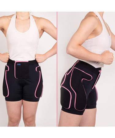 BelugaDesign Women's Padded Shorts Knee Set | Winter Sports Protective Gear | Large Black Pink - Buy Online on GoSupps.com