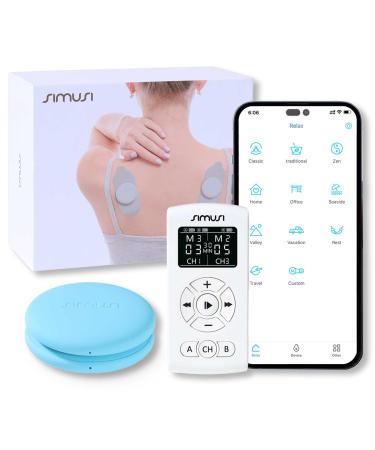 Wireless Tens Unit with APP Dual Host Electronic Pulse Muscle Stimulator Personal Tens Massager with Remote for Pain Relief and Relaxing