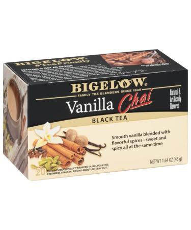 Bigelow Vanilla Chai Black Tea, Caffeinated, 20 Count (Pack of 6), 120 Total Tea Bags Vanilla Chai 20 Count (Pack of 6)