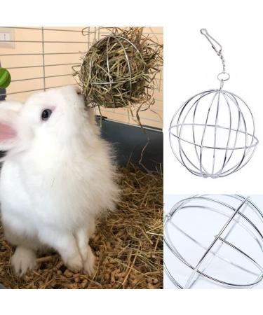 2 Pieces Rabbit Hay Feeder Rabbit Hay Ball Stainless Rabbit Grass Ball Pet Hay Rack Bowl Accessories for Guinea Pig Small Animal Pet - Buy Online on GoSupps.com