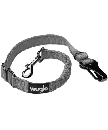 30-95cm Wuglo dog belt for the car - dogs buckling belt for child safety seat - hook bar & security belt snap - adjustable universal dog snapshot (gray)