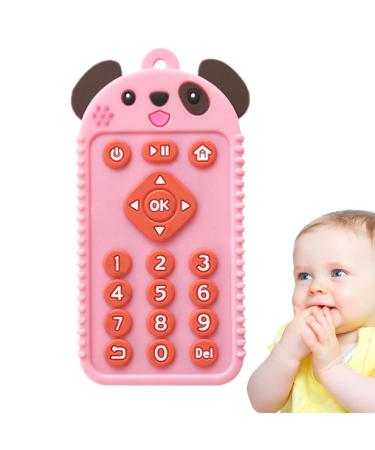 Tylyworth Remote-Controlled Silicone Bite Rings for Babies | Chewable Pedagogical Toys with Cartoon Dog - Pink | Ideal for 3 Months+ - Buy Online on GoSupps.com