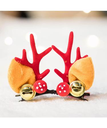 Christmas Hair Accessories 2 Pairs Christmas Hair Clips Reindeer Antlers Ears Hair Accessories Bells Headdress Hairpins Decorative for Women Girls Christmas Party Headpiece. - Buy Online on GoSupps.com