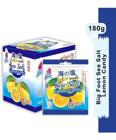 Big Foot Sea Salt Lemon Candy - 12 sachets de 15 g - Bonbons citron au sel marin - Sachets individuels - Go t sucr -sal - Bonne haleine - Buy Online on GoSupps.com