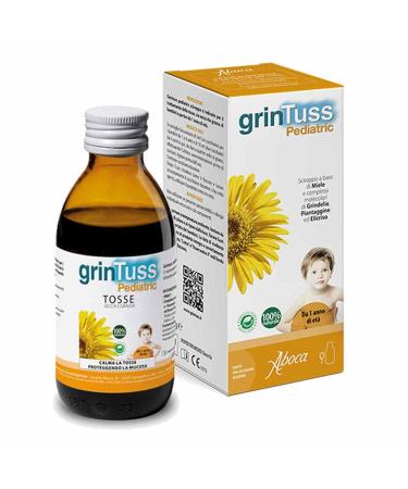 Aboca GRINTUSS Pediatric Syrup Dry and Fatty Cough Honey 180gr