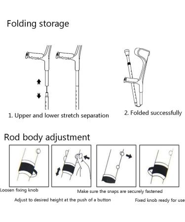 Adult Forearm Cane Half Cuff Elbow Crutches Lightweight Telescopic Folding Arm Crutch for Medical Rehabilitation 10 Height Adjustable (Color : Black Size : 2pcs) Warm Life - Buy Online on GoSupps.com