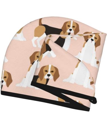 Beagle Dog Microfiber Hair Towel - Super Absorbent Coral Velvet Wrap for Women | Quick Dry for Long Curly & Thick Hair - Buy Online on GoSupps.com