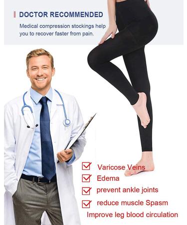 DCCDU Medical Compression Pantyhose 20-30 mmHg for Women - Treatment of Swelling, Edema, Varicose Veins - X-Large Black Footless Compression Stockings - Buy Online on GoSupps.com