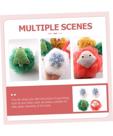 4pcs Healeved Christmas Bath Balls - Exfoliating Loofah & Shower Puff - International Shipping - Buy Online on GoSupps.com