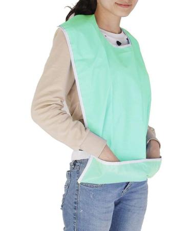 NUOLUX Waterproof Elderly Mealtime Bib Protector Apron 65x45cm - Light Green - Buy Online on GoSupps.com
