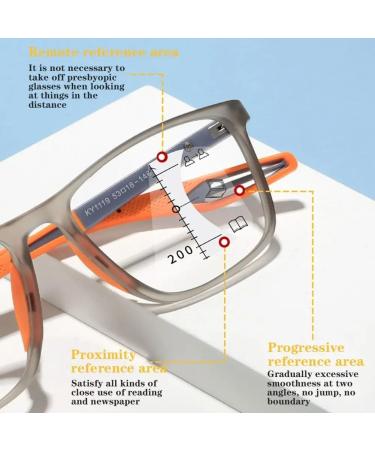 Moluci Multifocus Reading Glasses for Men & Women - Blue Light Blocking Anti-Eye Strain Spring Hinge +200 Clear Lenses - Buy Online on GoSupps.com