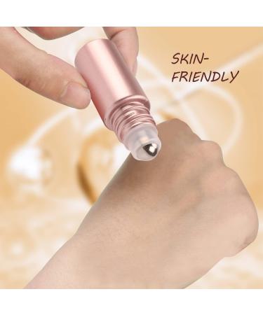 10 Pack Pink Glass Essential Oil Roller Bottles 5ml | Refillable Roll-On with Stainless Steel Ball | Travel Perfume Sample Bottles - Buy Online on GoSupps.com