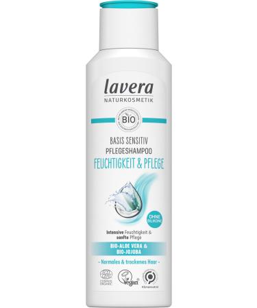 lavera lavera Basis Sensitiv Moisturizing and Nourishing Shampoo Silicone-Free Long-Lasting Freshness & Balanced Scalp Vegan Natural Cosmetics 250 ml