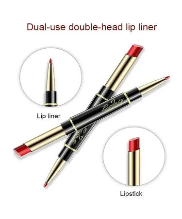 Double Ended Lipstick & Lip Liner Set - Matte Waterproof Moisturizing 2-in-1 for Women - Buy Online on GoSupps.com