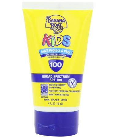 Banana Boat Kids Max Protect & Play Broad Spectrum Sunscreen SPF 100 4 oz