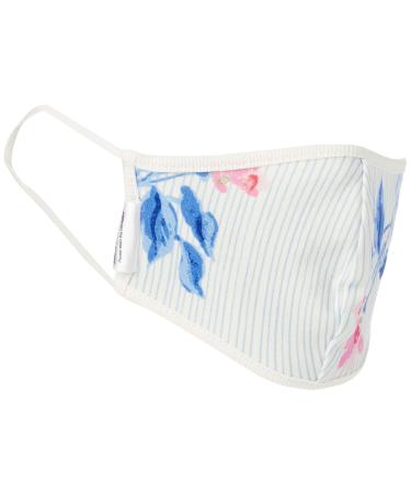 Joules Girls Jersey Face Covering White Floral Stripe One Size