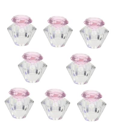 POPETPOP 8 pcs nail art crystal cup dappen dish for nails nail monomer liquid bowl flower dappen dish glass containers with lids clear stand cups glass Nail Cup cover White crystal manicure 5.5x5.5cmx8pcs Pinkx8pcs