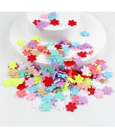 100pcs Guafeih Felt Cloth Five-Petal Artificial Flowers - Wedding Home Decor DIY Scrapbooking Wreath Lore - Mixed Colors - Buy Online on GoSupps.com