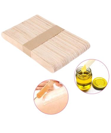 Perfk 2x 50 Wooden Wax Sticks - Small Hair Removal Spatula for Salon & Home Use | Rounded End Waxing Supplies - Buy Online on GoSupps.com