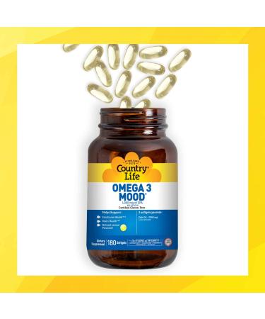 Country Life Omega 3 Mood Support - Natural Lemon Flavor - 180 Softgels - Buy Online on GoSupps.com
