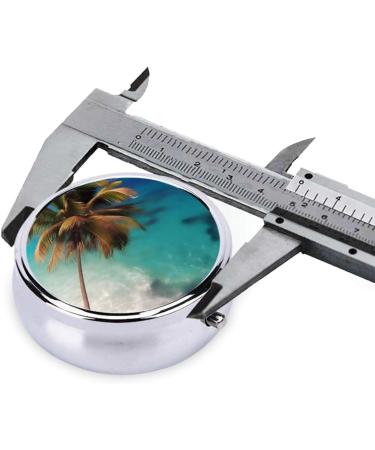 Caribbean Islands Round Pill Box - 3 Compartment Portable Organizer for Travel | Ideal Travel Pill Box - Buy Online on GoSupps.com
